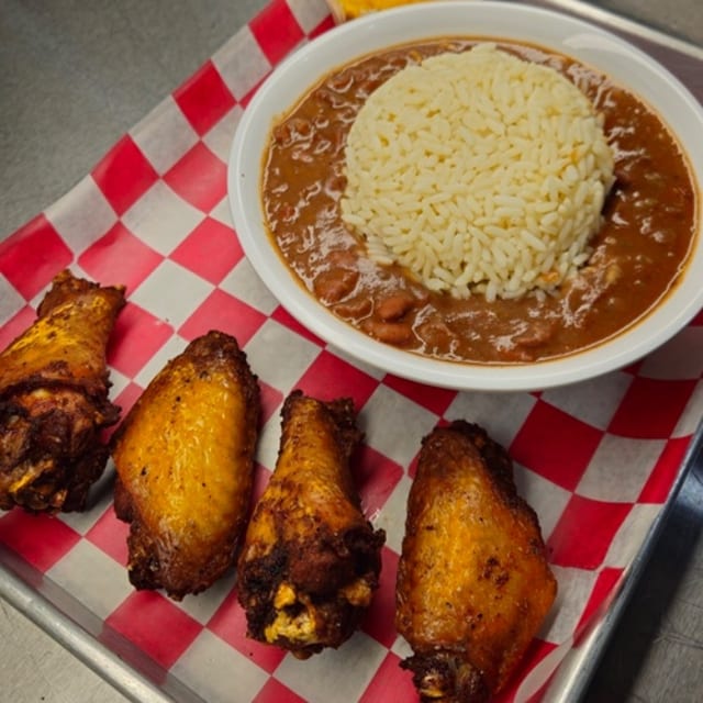 Red Beans & Wings (4pcs).