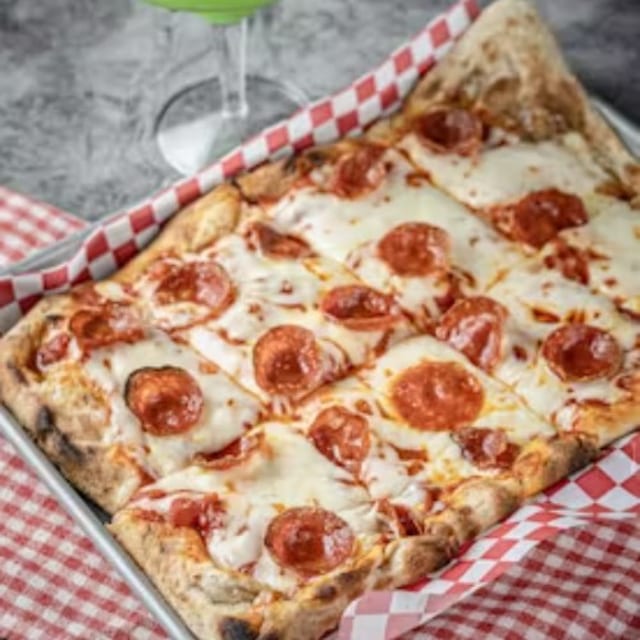 Flat Bread Pepperoni Pizza.