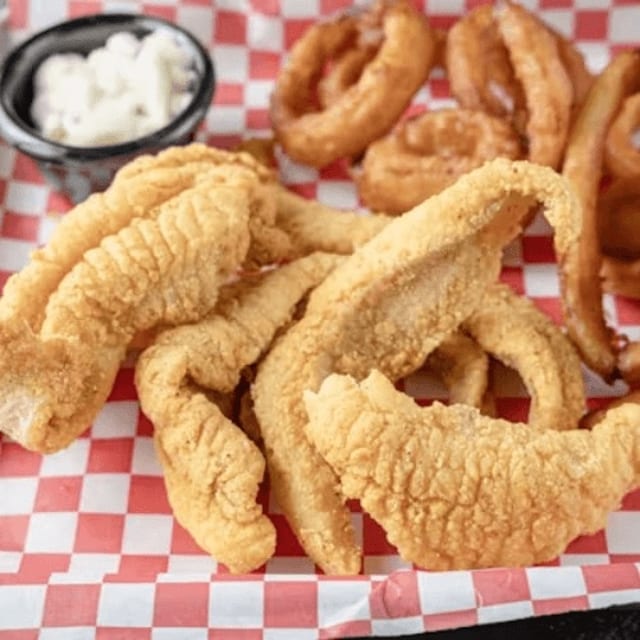 Catfish (2pcs) + fries + 24oz Soda.