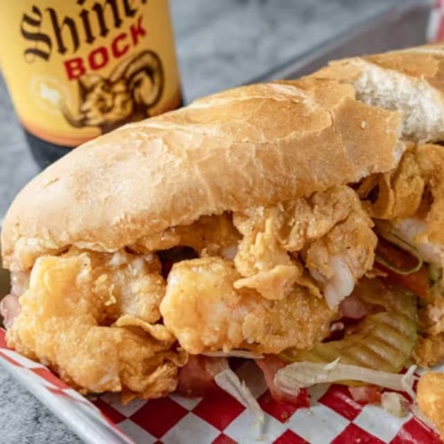 9" Shrimp Po-Boy Basket.