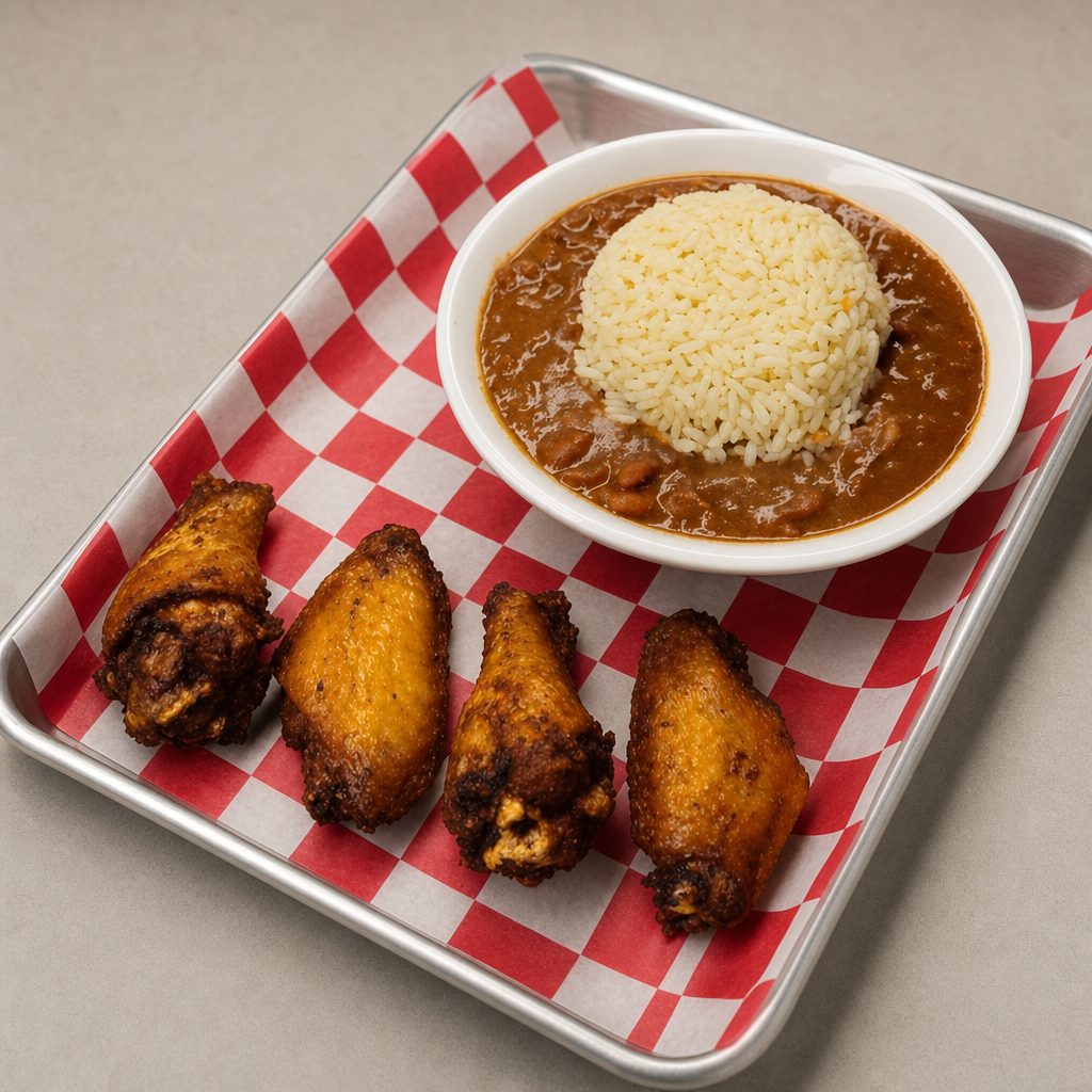 Red Beans & Wings (4pcs).