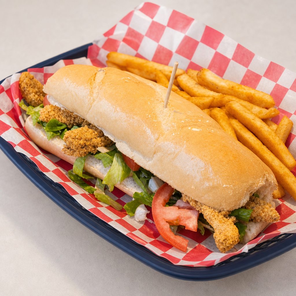 9" Catfish Po-Boy Basket.