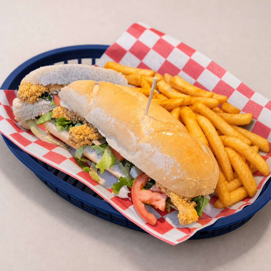 9" Shrimp Po-Boy.