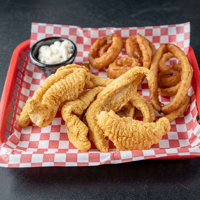 Catfish (2pcs) + fries + 24oz Soda.