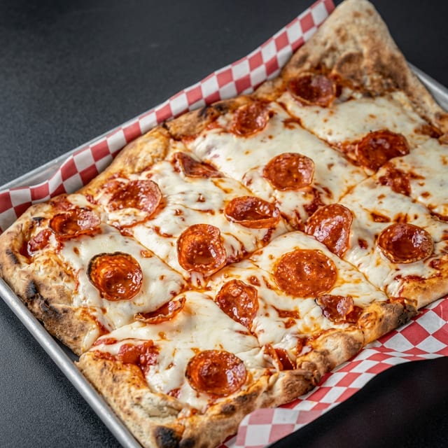 Flat Bread Pepperoni Pizza.